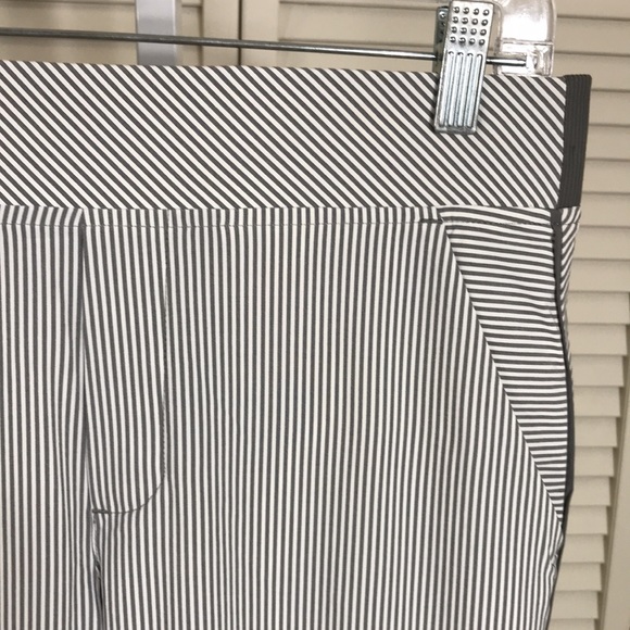 Athleta Brooklyn Textured Ankle Pant City Stripe Black/Sea Size 8 Petite - Picture 6 of 14